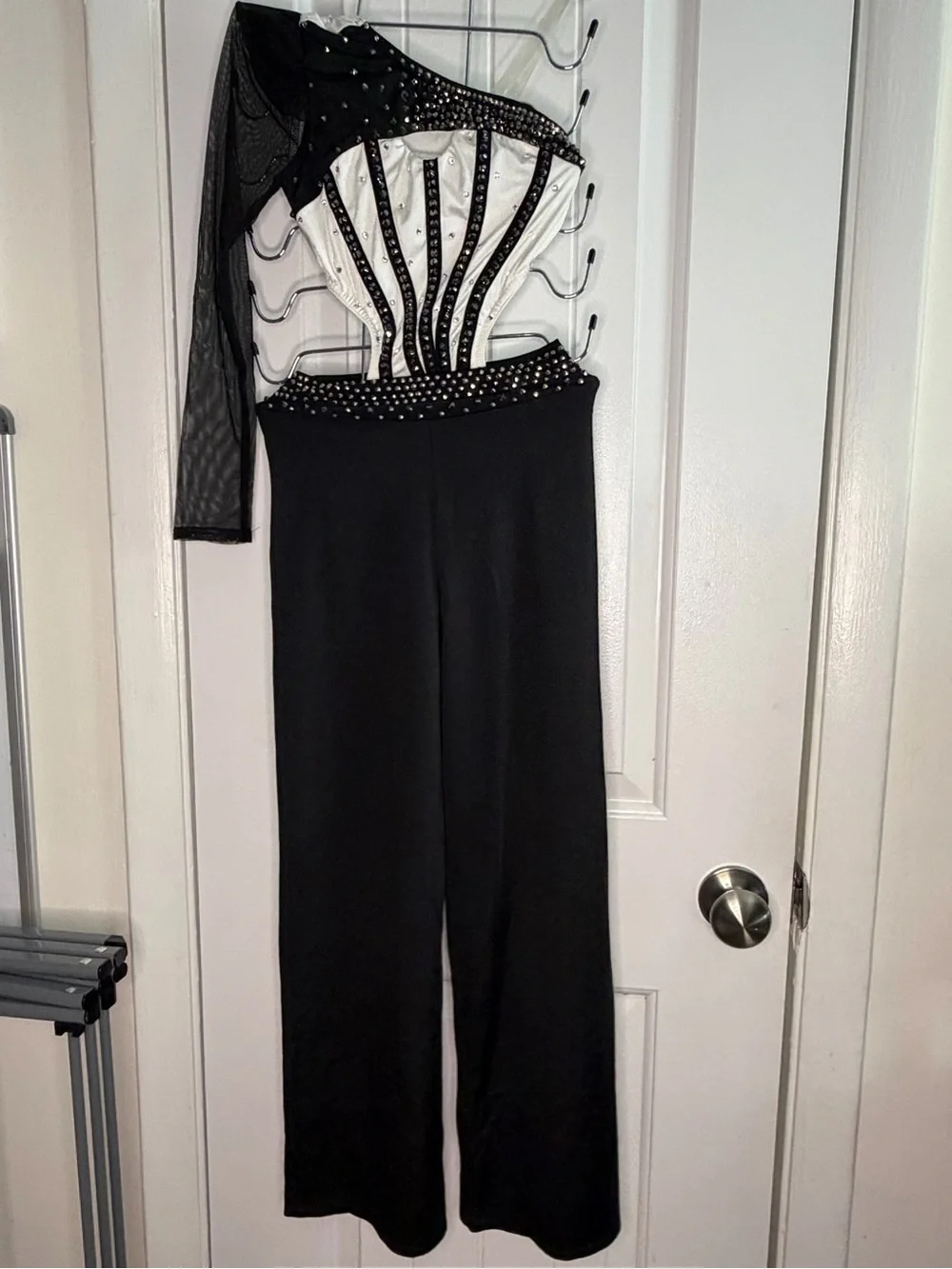 Black & White Asymmetrical Dance Costume for Kids - Kelle